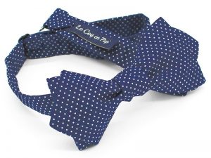  Le Coq en Pap' - Noeud papillon bleu nuit à pois