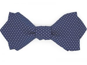  Le Coq en Pap' - Noeud papillon bleu nuit à pois
