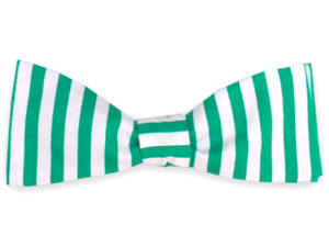  Le Coq en Pap' - Noeud papillon vert et blanc rayé marin